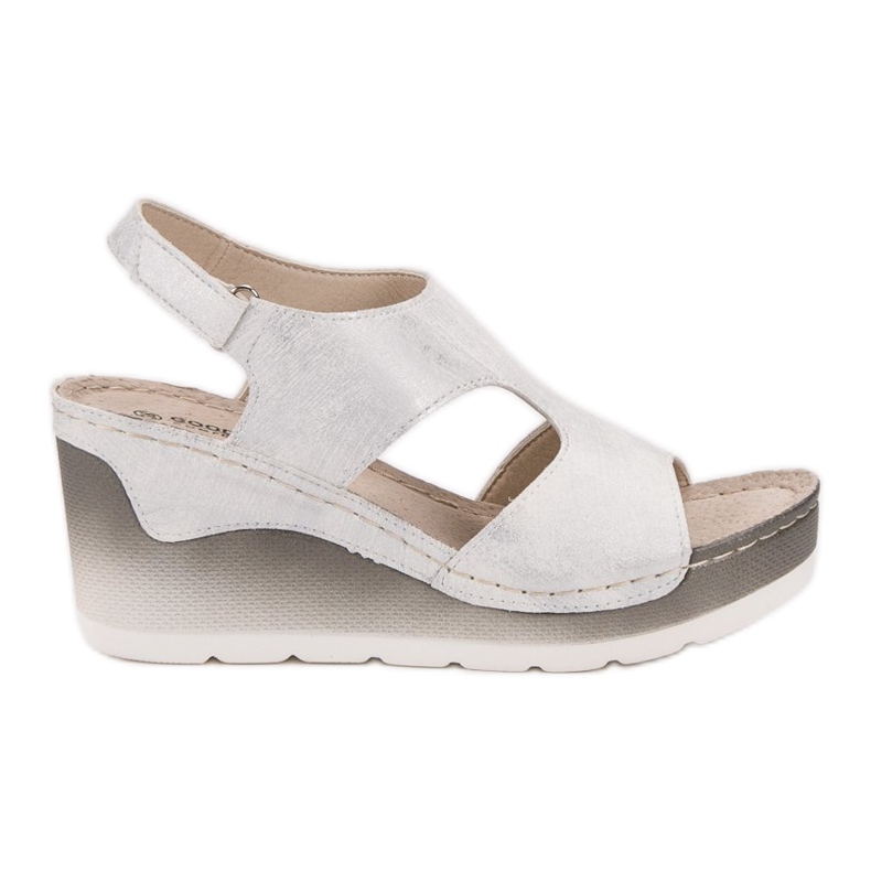 Goodin Sandálias de cunha confortáveis branco