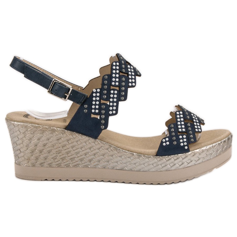 Aclys Sandálias leves com salto em cunha azul