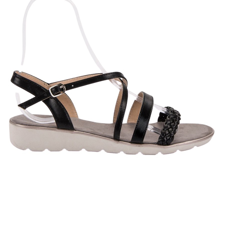 Kylie Sandálias Pretas na Plataforma preto