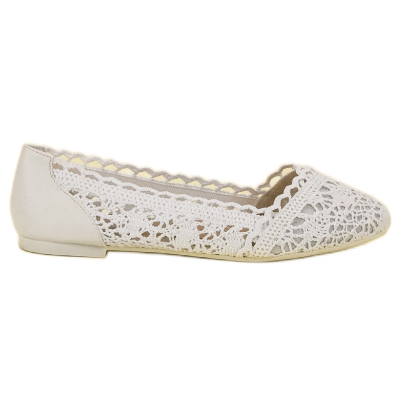 Coura Bailarinas de renda branca branco