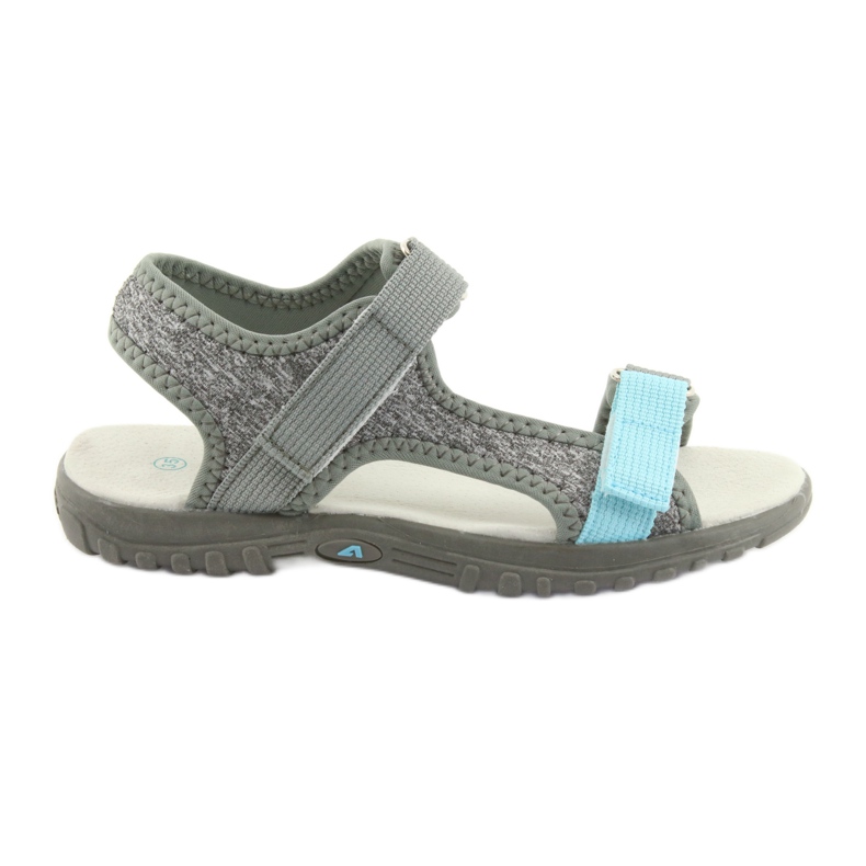 American Club Sandálias americanas com inserção de couro RL10 cinza/azul