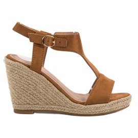 Anesia Paris Sandálias de cunha elegantes castanho