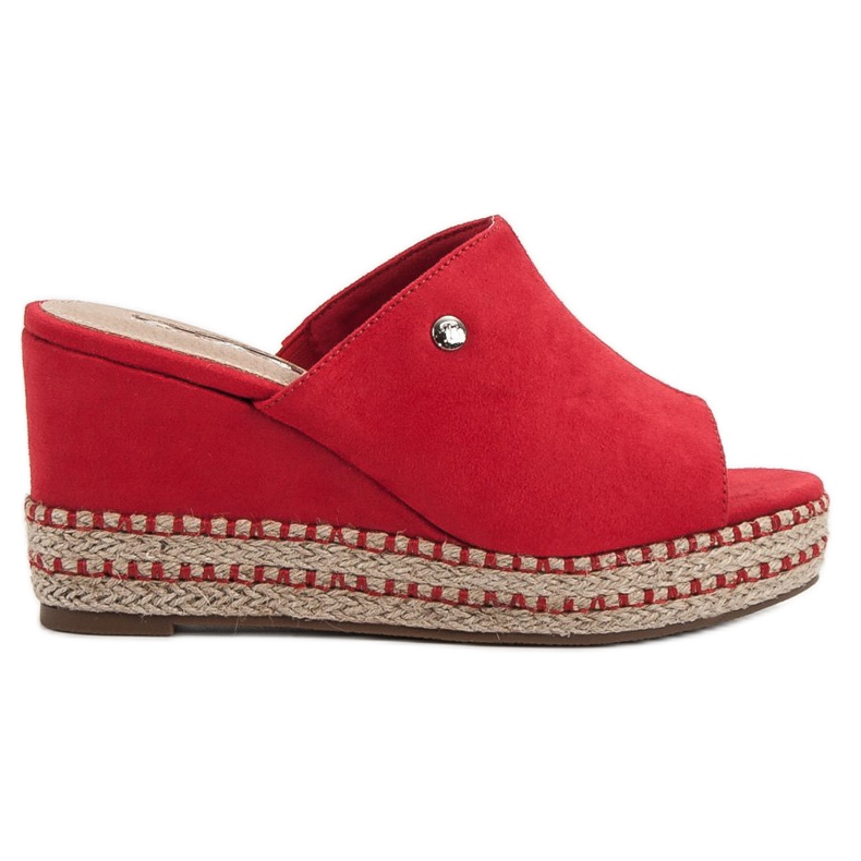 Best Shoes Sandálias de cunha vermelho