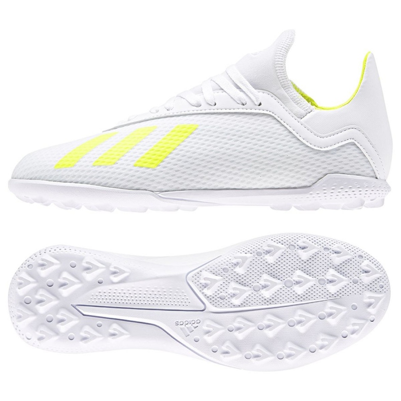 Chuteiras Adidas X 18.3 Tf Jr BB9404 multicolorido branco