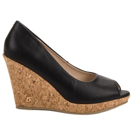 Bombas de cunha Open Toe VICES preto