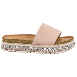 Cm Paris Chinelos na plataforma castanho Cm Paris Chinelos na plataforma castanho