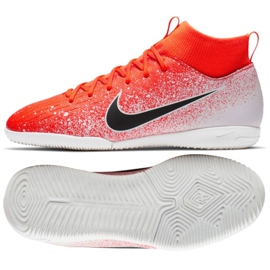 Sapatos de interior Nike Mercurial SuperflyX 6 Academia Ic Jr AH7343-801 branco, laranja laranja
