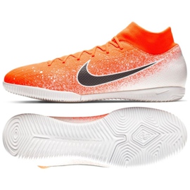 Sapatos de interior Nike Merurial Superflyx 6 Academia Ic M AH7369-801 branco, laranja laranja