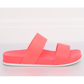 Chinelos com listras de borracha coral CK66P Coral vermelho