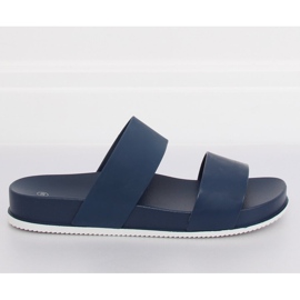 Chinelos CK66P azul marinho com listras de borracha