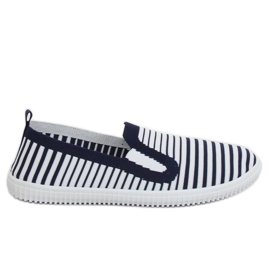 Tênis slipon azul marinho XJ-2909 Navy branco azul-marinho
