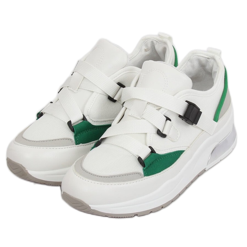 Sapatos esportivos brancos 8801 Branco verde