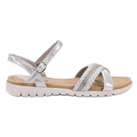 Groto Gogo Sandálias com Cristais cinza