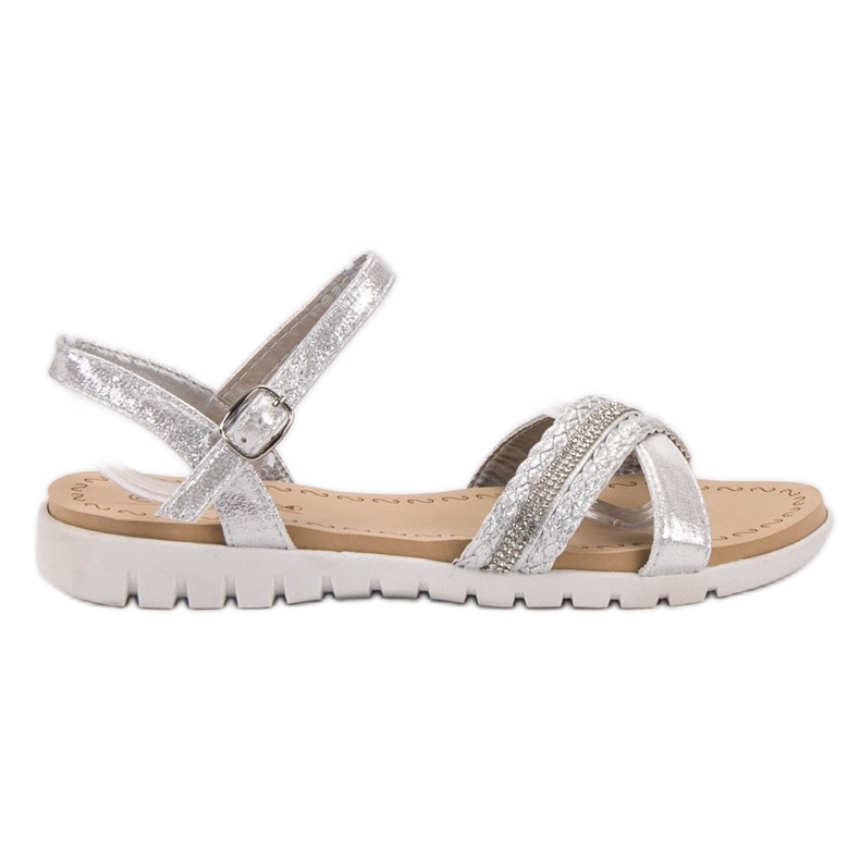 Groto Gogo Sandálias com Cristais cinza Groto Gogo Sandálias com Cristais cinza