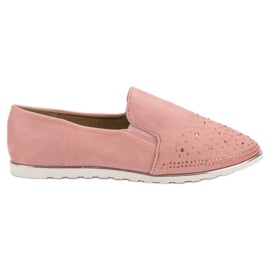 SHELOVET Slipons de camurça rosa