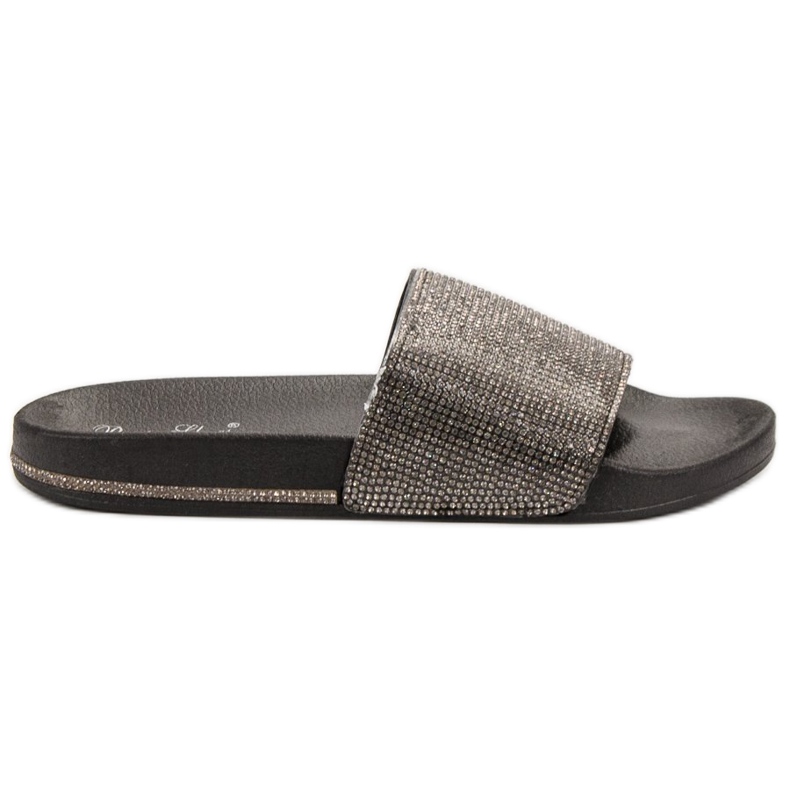 Best Shoes Chinelos com zircônia cúbica preto