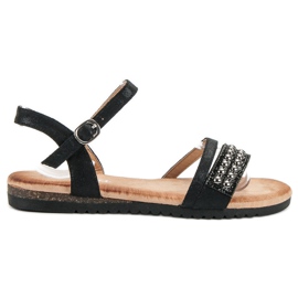 Groto Gogo Sandálias Com Brilho preto