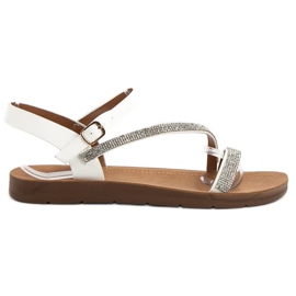 Camo Sandálias com Zircônia Cúbica branco