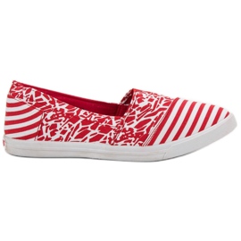Sweet Shoes Slipons com padrão branco vermelho