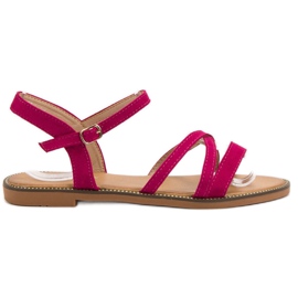 Ch. Creation Sandálias de camurça rosa