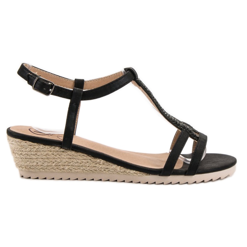 Kylie Sandálias de cunha confortáveis preto