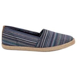 McKey Alpercatas listradas marrom azul-marinho azul verde
