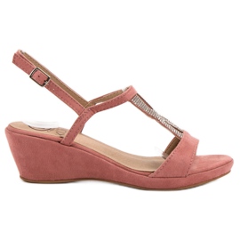 Kylie Sandálias Rosa Com Cristais