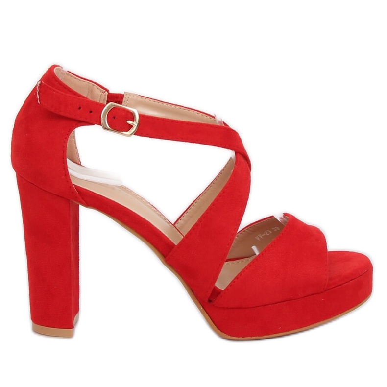 Sandálias vermelhas VV-23 vermelhas na plataforma vermelho
