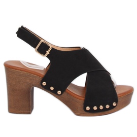 Sandálias ala tamancos preto D-131 preto Sandálias ala tamancos preto D-131 preto