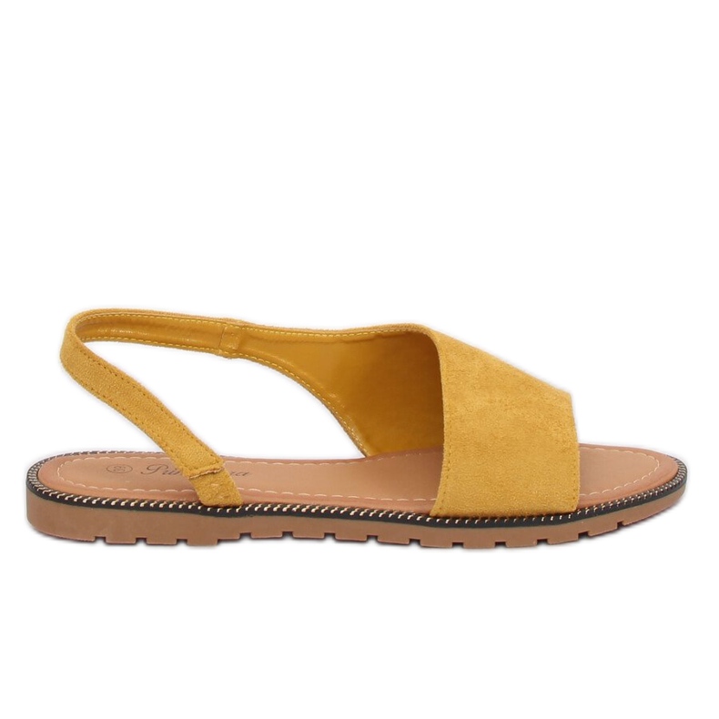 Sandálias femininas assimétricas amarelas 982 Amarelo