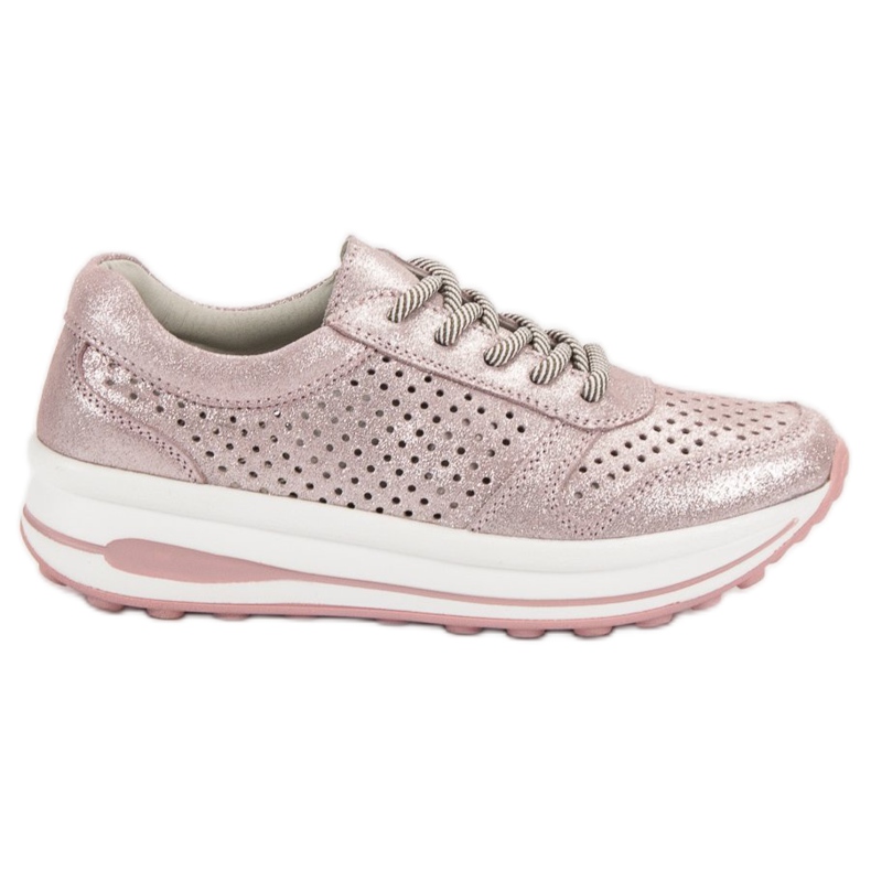 Filippo Sapatos de brocado de couro rosa