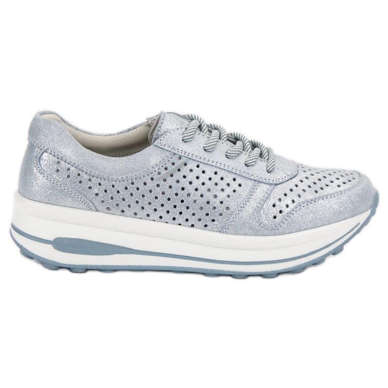 Filippo Sapatos de brocado de couro azul