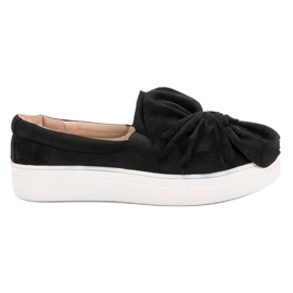 Vices Slipons de camurça com um laço de VÍCIOS preto