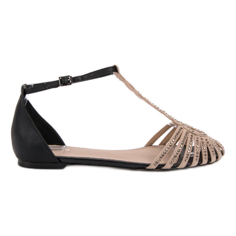 SHELOVET Sandálias elegantes com zircônia cúbica preto castanho