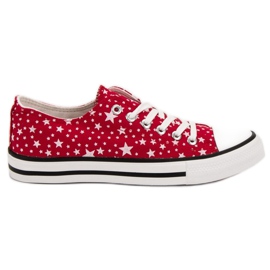 J. Star Tênis Vermelhos Com Estrelas J. Star Tênis Vermelhos Com Estrelas