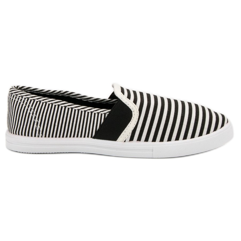 SHELOVET Slipons listrados branco preto
