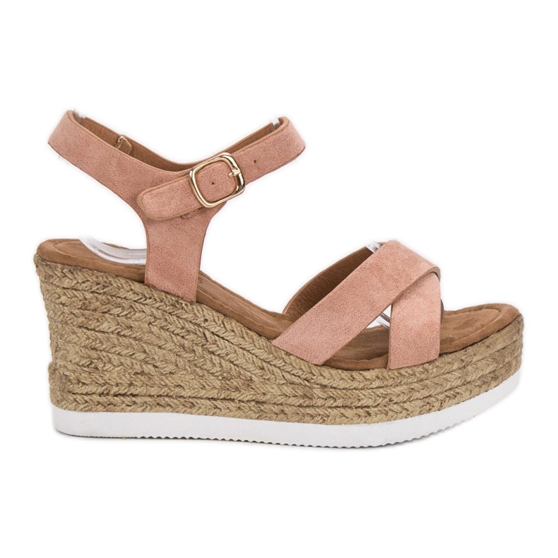 JESSY ROSS Sandálias de camurça em pó rosa