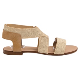 SHELOVET Sandálias rasteiras elegantes marrom