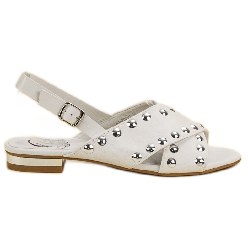 Kylie Sandálias brancas presas por uma fivela branco