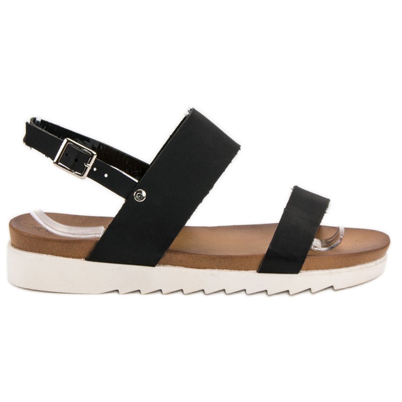 Best Shoes Sandálias rasas pretas preto