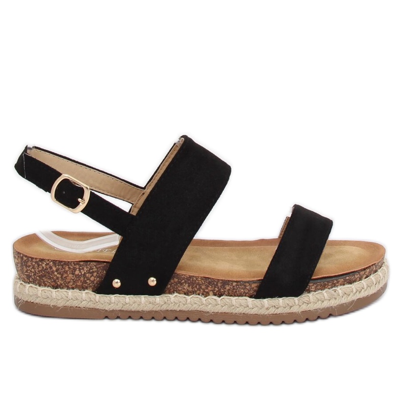 Sandálias pretas em sola de cortiça CH-118 Black preto