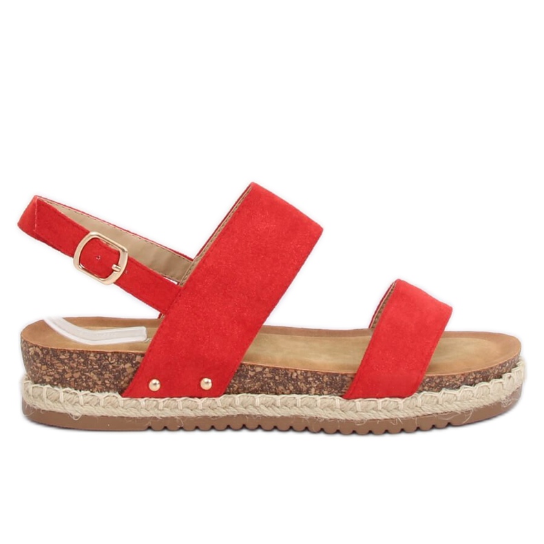 Sandálias na sola de cortiça vermelho CH-118 Red