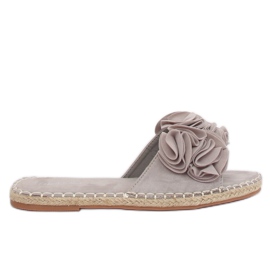 Chinelos cinza feminino L2777 cinza marrom