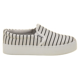 SHELOVET Slipons Listrados Brancos