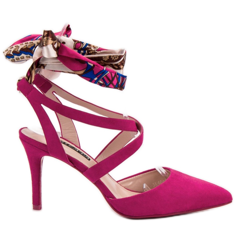 Milaya Stilettos amarrados com uma fita rosa Milaya Stilettos amarrados com uma fita rosa