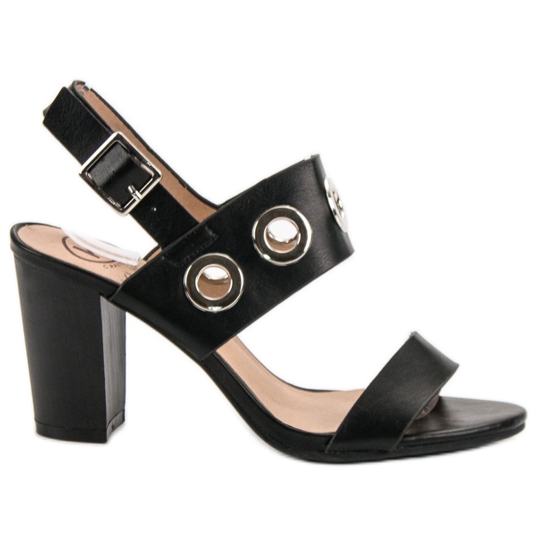 Kylie Sandálias pretas de salto alto preto