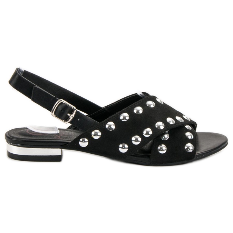 Kylie Sandálias pretas presas por uma fivela preto