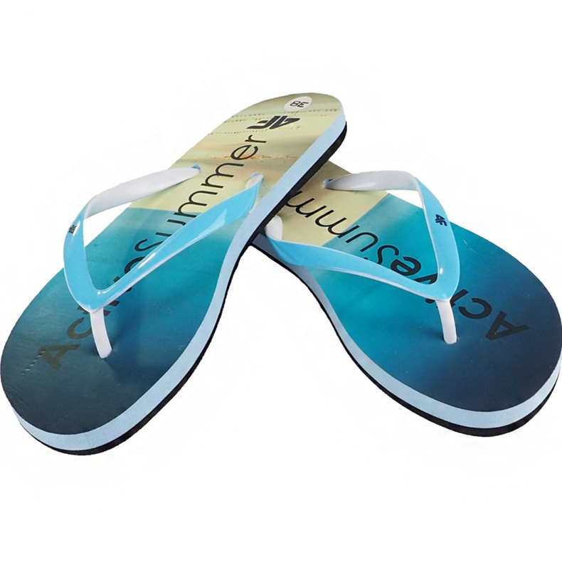 Chinelos 4f W H4L19-KLD004 34S azul claro multicolorido