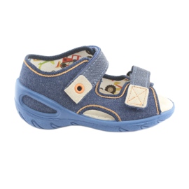 Sapatos infantis Befado pu 065P126 castanho azul marinho