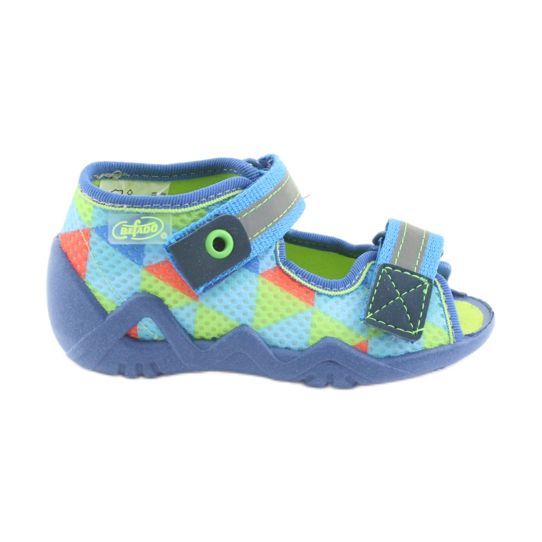 Chinelos Befado 250P059 azuis, verdes azul laranja